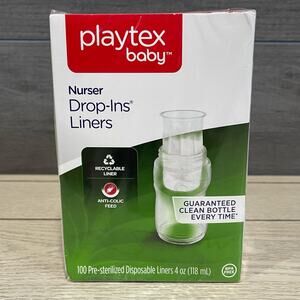 Playtex 100 Pre-Sterilized 4oz Drop In Nurser Bottle Liners BPA Free NEW Sealed